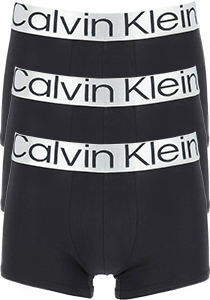 Calvin Klein trunks (3-pack), heren boxers normale lengte, zwart