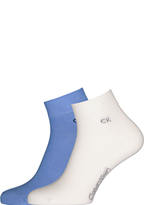 Calvin Klein herensokken Simon (2-pack), hoge enkelsokken, licht- en kobaltblauw