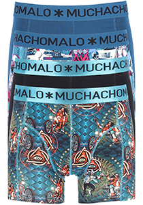 Muchachomalo heren boxershorts (4-pack), shorts Miami Vatos Ace, print, blauw, zwart