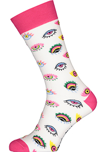 Spiri Socks Lollipop, unisex sokken, wit met roze