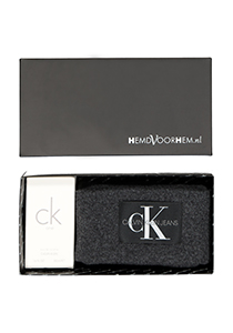 Calvin Klein beanie met CK One, unisex cadeauset muts met parfum, antraciet grijs melange
