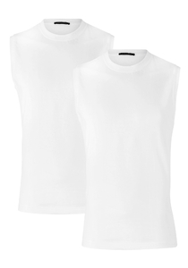 SCHIESSER American T-shirt tanktops (2-pack), muscle shirt O-hals, wit 