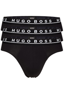 HUGO BOSS briefs (3-pack), heren slips, zwart