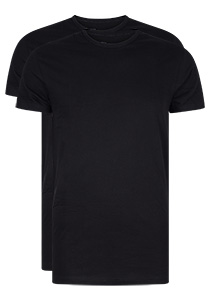 RJ Bodywear Everyday Rotterdam T-shirts (2-pack), heren T-shirts O-hals smal, zwart