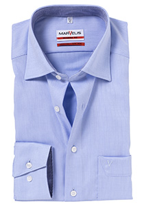 MARVELIS modern fit overhemd, lichtblauw structuur (contrast) 
