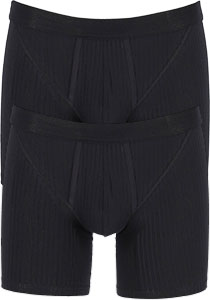 SCHIESSER Authentic shorts (2-pack), met gulp, zwart