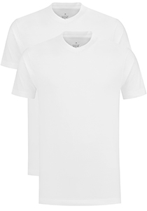 VENT wijd model T-shirt V-hals (2-pack), wit 