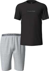 Calvin Klein heren shortama O-hals, zwart shirt met grijze broek