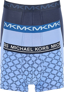 Michael Kors lage heren boxers kort (3-pack), donker- en lichtblauw en print