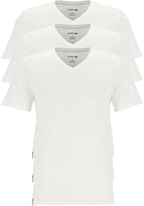 Lacoste T-shirts slim fit (3-pack), heren T-shirts V-hals, wit