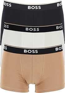 HUGO BOSS Power trunks (3-pack), heren boxers kort, beige, zwart, wit