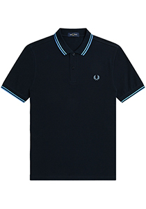 Fred Perry M3600 polo twin tipped shirt, pique, Navy / Soft Blue / Twilight Blue