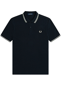 Fred Perry M3600 polo twin tipped shirt, pique, Navy / Snowwhite / Seagrass