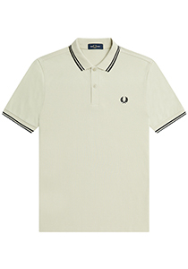 Fred Perry M3600 polo twin tipped shirt, pique, Light Oyster / Black / Black