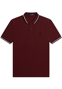 Fred Perry M3600 polo twin tipped shirt, pique, Bordeaux-Ecru