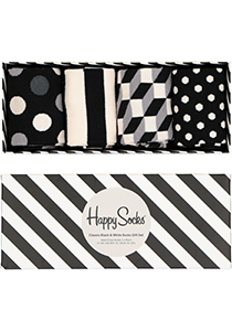 Happy Socks Classic Black & White Socks Gift Set (4-pack)
