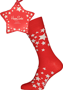Happy Socks Stars Gift Box (1-pack), rode kerstster om op te hangen