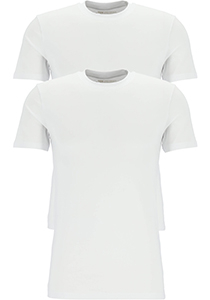 ten Cate Basics men T-shirt (2-pack), heren T-shirts brede O-hals, wit