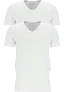 ten Cate Basics men T-shirt (2-pack), heren T-shirts V-hals, wit