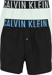 Calvin Klein heren boxers wijd katoen (2-pack), zwart en wit met logo tailleband
