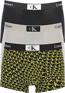 Calvin Klein heren boxers normale lengte (3-pack), logo print, grijs, zwart