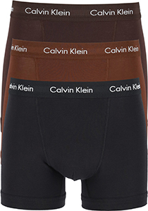 Calvin Klein heren boxers normale lengte (3-pack), zwart, lichtbruin, donkerbruin