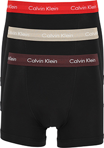 Calvin Klein heren boxers normale lengte (3-pack), zwart met gekleurde tailleband