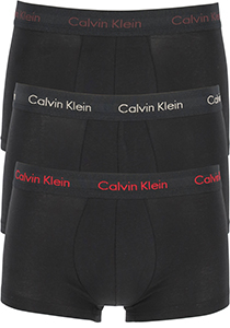 Calvin Klein low rise trunks (3-pack), lage heren boxers kort, zwart met logo tailleband