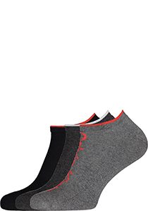 Calvin Klein herensokken Grant (3-pack), onzichtbare lage sportsokken, grijs, zwart en grijs met rood