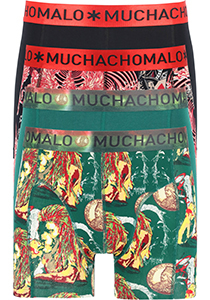 Muchachomalo heren boxershorts (4-pack), shorts Bobmalo Queen, print, groen, zwart