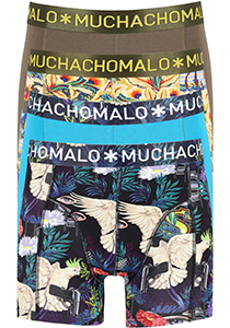 Muchachomalo heren boxershorts (4-pack), shorts Baretta Blue Hawai, print, groen, blauw