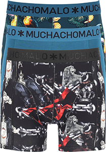 Muchachomalo heren boxershorts (3-pack), heren boxers normale lengte, Costa Rica Spain, print, blauw