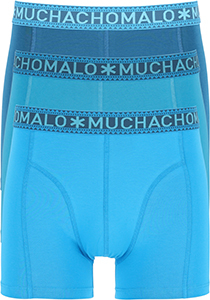 Muchachomalo heren boxershorts (3-pack), heren boxers normale lengte, Solid drie tinten blauw