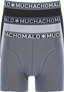 Muchachomalo heren boxershorts (3-pack), heren boxers normale lengte, Solid zwart, antraciet en grijs