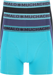 Muchachomalo heren boxershorts (3-pack), heren boxers normale lengte, Solid turquoise, blauw en zwart