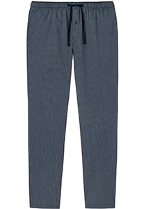 SCHIESSER Mix+Relax lounge broek, lange pijpen, dun niet elastisch, blauw fijn gestreept