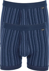 SCHIESSER Original Classics shorts (2-pack), Feinripp met gulp, blauw gestreept           