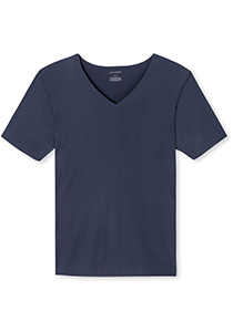 SCHIESSER Laser Cut T-shirt (1-pack), naadloos met diepe V-hals, donkerblauw 