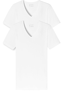 SCHIESSER 95/5 T-shirts (2-pack), V-hals, wit