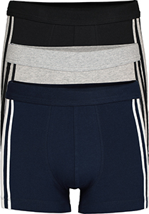 SCHIESSER 95/5 Stretch shorts (3-pack), zwart, blauw en grijs