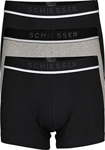 SCHIESSER 95/5 shorts (3-pack), zwart, zwart en grijs