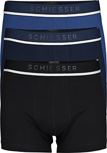 SCHIESSER 95/5 shorts (3-pack), zwart, blauw en donkerblauw