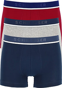 SCHIESSER 95/5 shorts (3-pack), grijs, blauw en rood