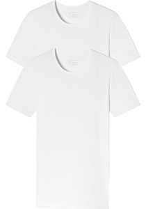 SCHIESSER 95/5 T-shirts (2-pack), O-hals, wit