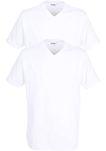Ceceba heren T-shirt V-hals (2-pack), wit