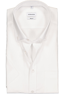 Seidensticker regular fit overhemd, korte mouw met button-down kraag, wit