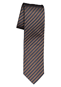 OLYMP stropdas, bruin met blauw gestreept  