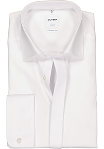 OLYMP Luxor comfort fit overhemd, smoking overhemd, wit, gladde stof met Kent kraag