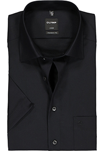 OLYMP Luxor modern fit overhemd, korte mouw, zwart