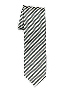 OLYMP stropdas, grijs-wit gestreept  